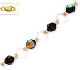 14k 6mm Round Crystal 7mm Round White Crystal Pearl Necklace - Choice 16-inch