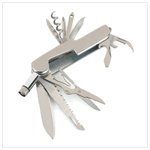 Brushed Metal Multi Tool Pocket Knife Light Screwdriver