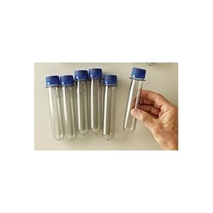 25 X 150MM (1" x 5.75") 60mL POLYCARBONATE TEST TUBES WITH SCREW CAPS 6/PK