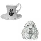 Cocker Spaniel Cup and Saucer, Porcelain by Rosalinde