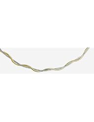 White 2mm, Yellow 3m Wavy Omega Necklace 16"