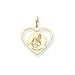 Cleveland Indians 3/4in Heart Pendant - 14kt Yellow Gold