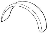 WESBAR REPLACEMENT TRAILER FENDERS FLAT TOP SINGLE AXLE STYLE TIRE SIZE SM15 - RADIUS 16'Length: 32' / Hgt: 16' / Width: 9'
