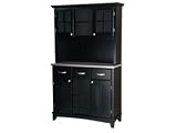 Home Styles Black Server with Stainless Steel Top & Hutch 41.75x17x72.26-in.