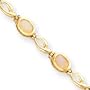 14k Bezel Swirl Opal Bracelet - 7 Inch - 6mm - Box Clasp - JewelryWeb