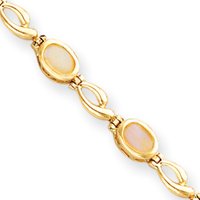 14k Bezel Swirl Opal Bracelet - 7 Inch by Opal Bracelets