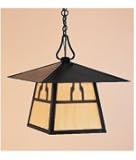 IMAGE OF Arroyo Craftsman CH-12B-GW-RB Carmel 1 Light Outdoor Hanging Lantern in Rustic Brown with Gold White Iridescent glass