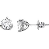 14K White Gold Created Moissanite Earring