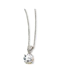Cheryl M. Sterling Silver & Gold-Plated XO Solitaire CZ 18in Necklace