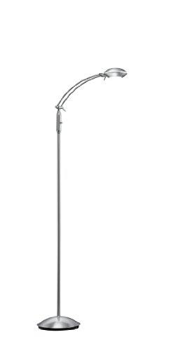Trio Leuchten LED-Stehleuchte in Nickel matt, inklusiv 1x 5W LED, mit Schalter, Höhe maximal 153 cm 425710107