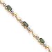 14k Fancy-Link Diamond Emerald Bracelet - 7 Inch