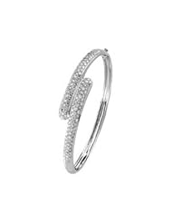 14K White Gold Diamond Bangle Bracelet
