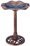 Gardman Wild Bird Lily Leaf Pedestal Bird Bath Antique 28 Inch - BA01282