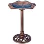 Lily Leaf Pedestal Bird Bath, 28" Copper