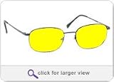 NIGHT DRIVING GLASSES WITH CANARY YELLOW POLYCARBONATE DOUBLE SIDED ANTI-REFLECTIVE COATING, SCRATCH COATING AND UV PROTECTION - BLACK METAL FRAME - 52-18-138 Reviews