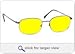 NIGHT DRIVING GLASSES WITH CANARY YELLOW POLYCARBONATE DOUBLE SIDED ANTI-REFLECTIVE COATING, SCRATCH COATING AND UV PROTECTION - BLACK METAL FRAME - 52-19-140