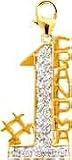 #1 Grandma, 14K Gold Diamond Charm