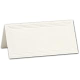 10 Pearl White Triple Panelled Place Cards