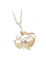 Black Hills Gold Mothers Necklace - 2 stones - MR2909