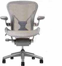 Aeron Chair by Herman Miller - Home Office Desk Task Chair Fully Loaded Highly Adjustable Large Size - PostureFit Lumbar Back Support Cushion Titanium Smoke Frame Classic Quartz Pellicle