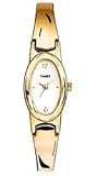 TIMEX Women's Gold-tone Analog Half-Bangle Watch with White Dial. Model: T22991
