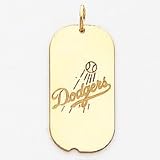 14K Los Angeles Dodgers Sm Dog Tag Charm