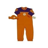 Clemson Tigers ( University of ) Infant / Baby Creeper / Coverall With Hat