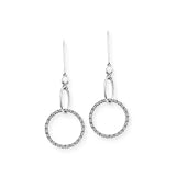 Diamond Circle Drop Earrings