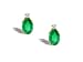 14K Yellow Gold Genuine Oval Emerald and Diamond Stud Earrings