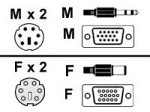 StarTech.com 4-in-1 - Keyboard / video / mouse / audio extender - 6 pin PS/2, HD-15, mini-phone stereo 3.5 mm  (M) - 6 pin PS/2, HD-15, mini-phone stereo 3.5 mm  (F) - 3 m