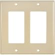 Leviton 80409-I 2-Gang Decora/GFCI Device Decora Wallplate, Standard Size, Thermoset, Device Mount, Ivory