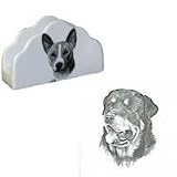 Rottweiler Napkin Holder, Porcelain by Rosalinde