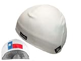 SweatVac Skull Cap Do Wrap - White with Texas Flag
