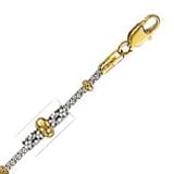 14k Two-Tone Bold 20 Inch X 2.0 mm Saturn Link Necklace