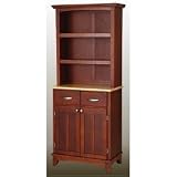 Cherry Buffet w/ Open Hutch & Natural Wood Top (Cherry) (71.5H x 31.25W x 16.5D)