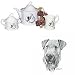 Airedale Terrier Tea Set, Porcelain by Rosalinde