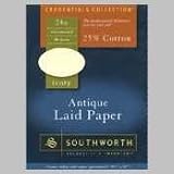 Southworth Company P464c Southworth Antique Laid Paper - Letter - 8.5 X 11 - 24lb - Laid - 80 X Sheet - Ivory