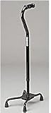 Medline Heavy-Duty Quad Cane, 500 lb. Capacity, Black, Large Base (8x12)