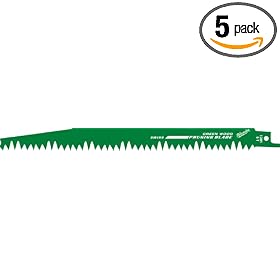Milwaukee 48-00-1301 Sawzall 9-Inch 5-Teeth per Inch Pruning Blade, 5-Pack