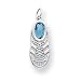 14k White Gold Blue Topaz Baby Shoe Birthstone Charm