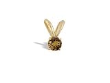 14K Yellow Gold Genuine Round Smoky Quartz Pendant