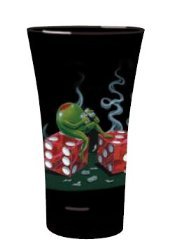 Sittin' on Sevens Shot Glasses by Michael Godard, Set of Two