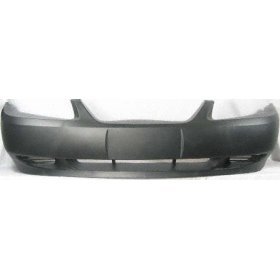 Front Bumper Cover 99-04 Ford Mustang Base Model 99 00 01 02 03 04 1999 2000 2001 2002 2003 2004 Without W/o Fog Lamp Light Holes Hole