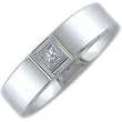 Princess Cut Diamond, 14Kt. White Gold. Diamond Comfort-Fit Wedding Band