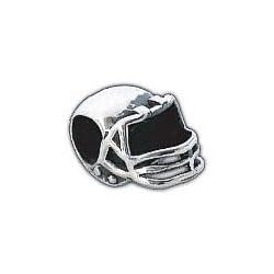 Carlo Biagi Football Helmet Bead .925 Sterling Silver - fits most European style bead bracelets