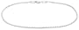 14k White Gold 1.5mm Diamond-cut Rope Anklet, 9"