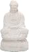 Statue/incense Hldr - Buddha White Stone 7.5inh