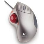 Logitech® Optical TrackMan Wheel Mouse, Two-Button/Scroll, Programmable, Gray/Silver