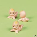 12 Mini Caucasian Baby Shower Pencil Toppers Favors