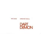 1972 DODGE DART DEMON Owners Manual User Guide